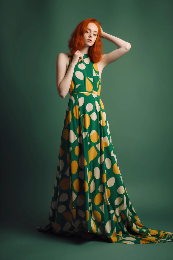 EMERALD SLEEVELESS LONG DRESS